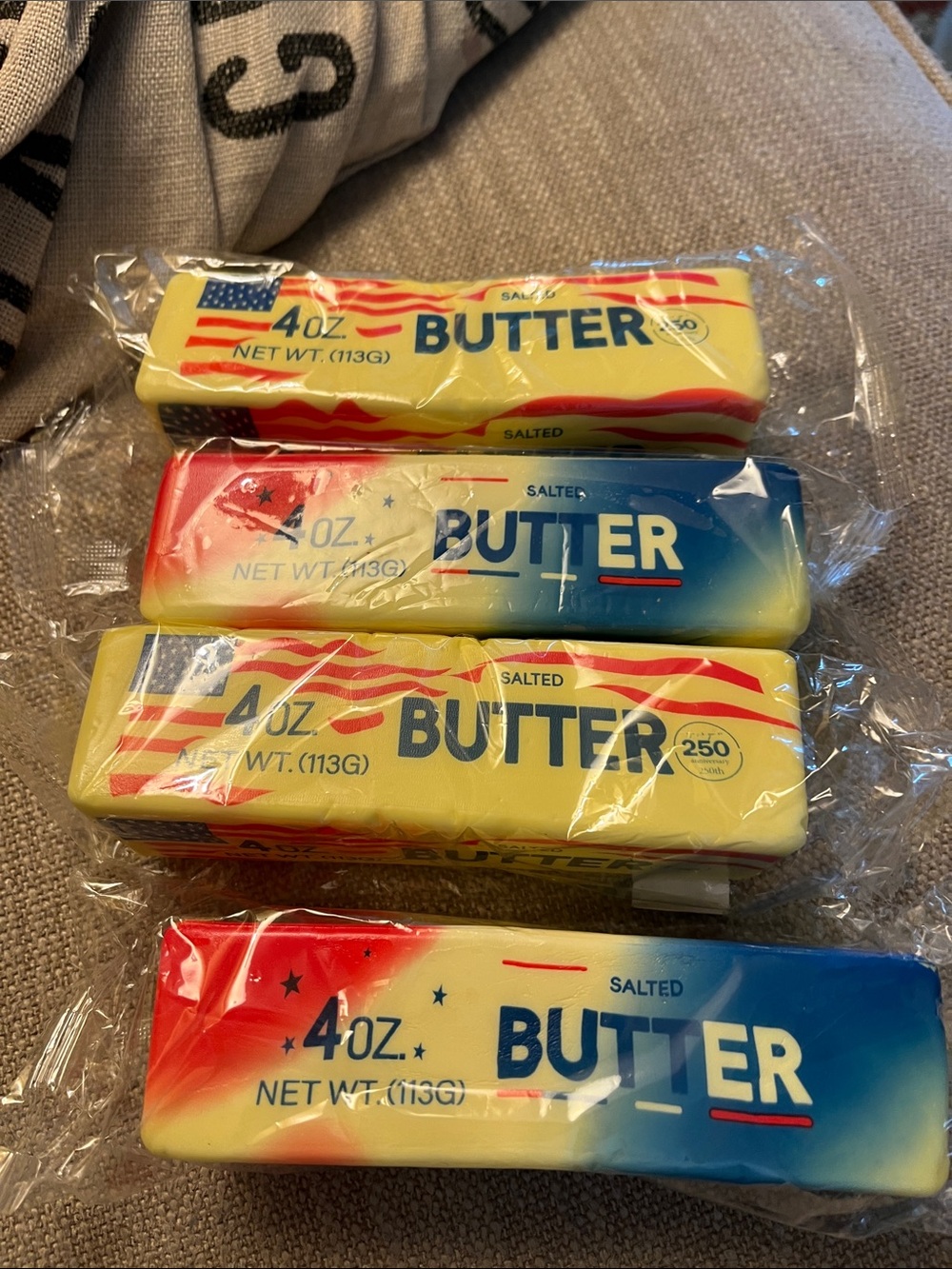 Squeeze toy. Stress relief Butter Sticks - Yellow, Red, Pricc is for 1